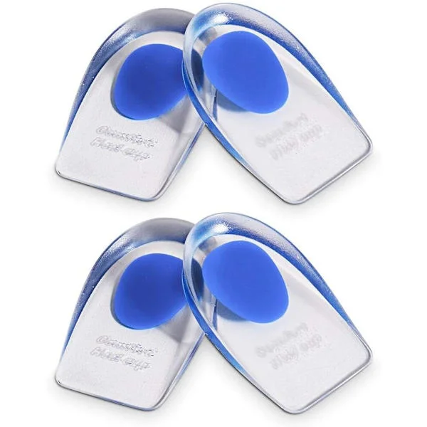 2 Par Gel Hælkapper, Silikon Hælkappeinnlegg for Plantar Fasciitt, Hælspore, Gel Hælkapper og Puter Absorberende Støtte (L)