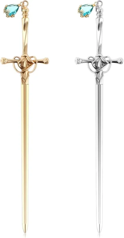 2 stk. Sverd Katana Bokmerker Vintage Sølv Metall Anheng Bokmerker Unike Bokelskere Gaver Valentinsdagsgaver Takkegave til Kjæreste