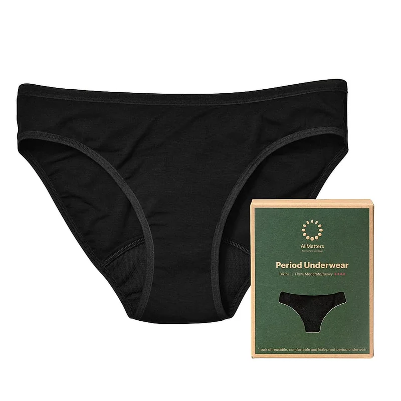 AllMatters Menstruationstrusser Bikini Moderat/Kraftig Sort XXS, Tøj & Bolig, Dametrusser, Menstruationstrusser