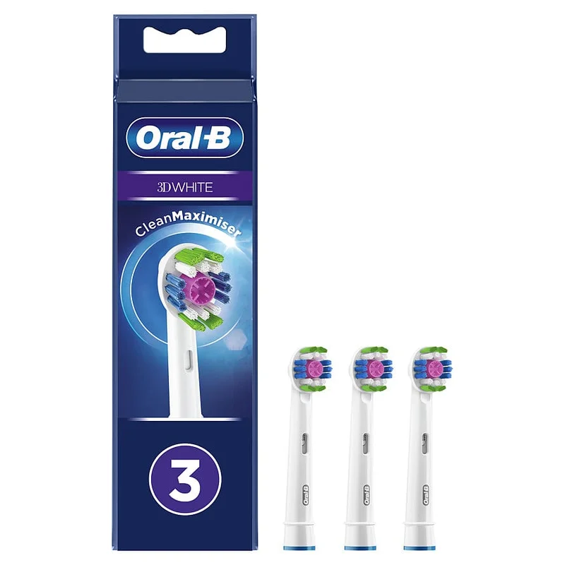 Oral-B 3D White Børstehoveder 3 stk, Medicin & Pleje, Tandbørster, Børstehoveder