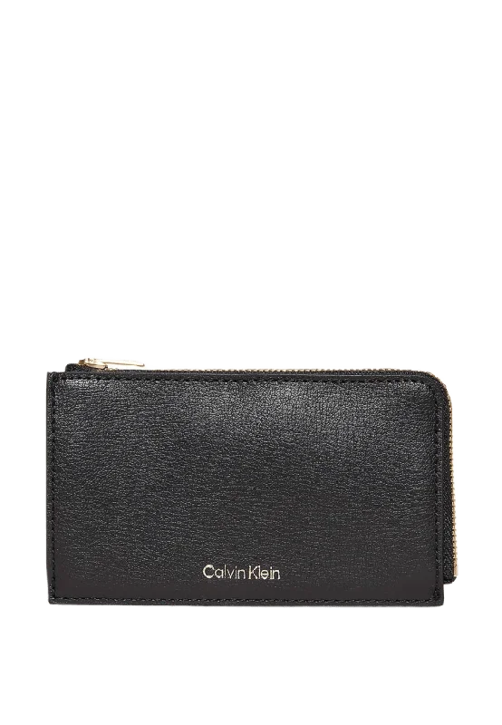 Calvin Klein Foil Logo Top Zip Card Holder Handväskor Dam Svart ONESIZE