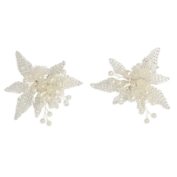 1 par avtagbare spenner brudesko høye hæler Rhinestone perle skoklips, DIY blomstersko dekorasjon bryllupsfest sko tilbehør