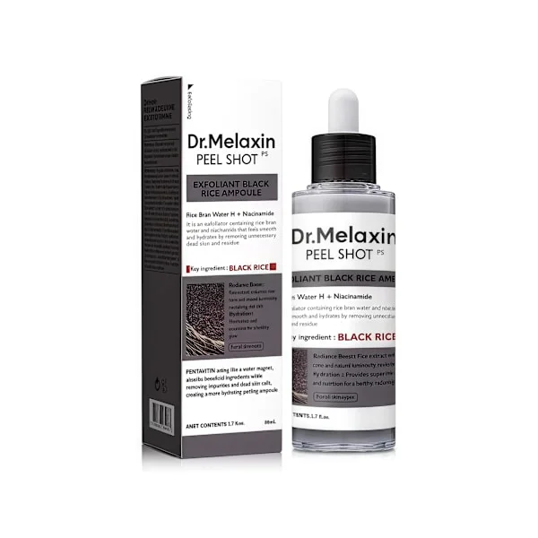 【BQ】Peel Shot Glow Rice Ampoule Duo White Rice + Black Rice Softening Exfoliating Face & Body Scrub