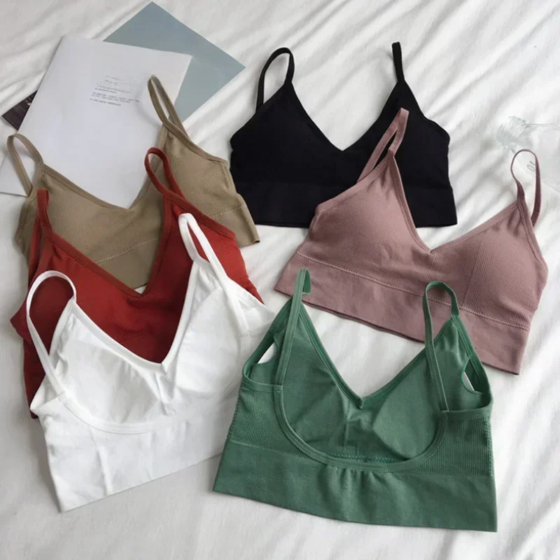 AliExpress - Frauen Sexy Crop Tops Bh Rohr Top Weibliche Streetwear Ärmellose Nahtlose Sport Bh Crop Camis Top T Bandeau Top Grundlegende Tank