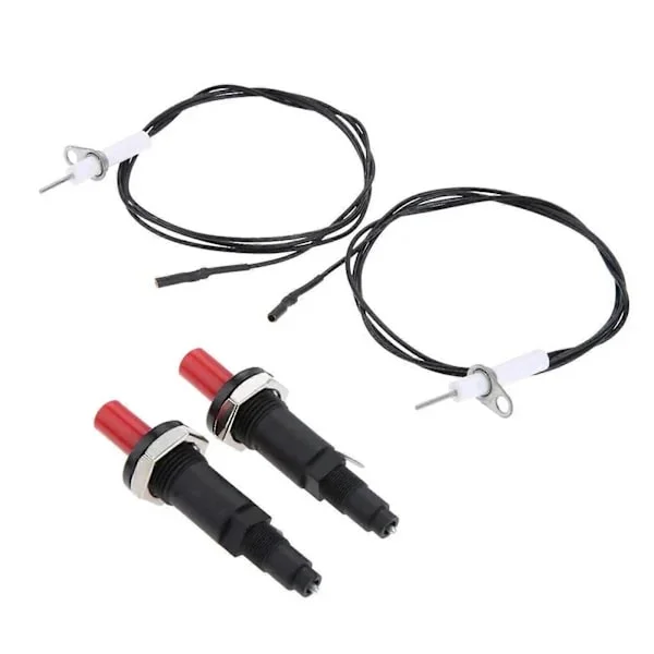 Universell Piezo Tändsats Med 1m Kabel och Tändnål för Gasolgrill, Spis och Ugn, 2-pack