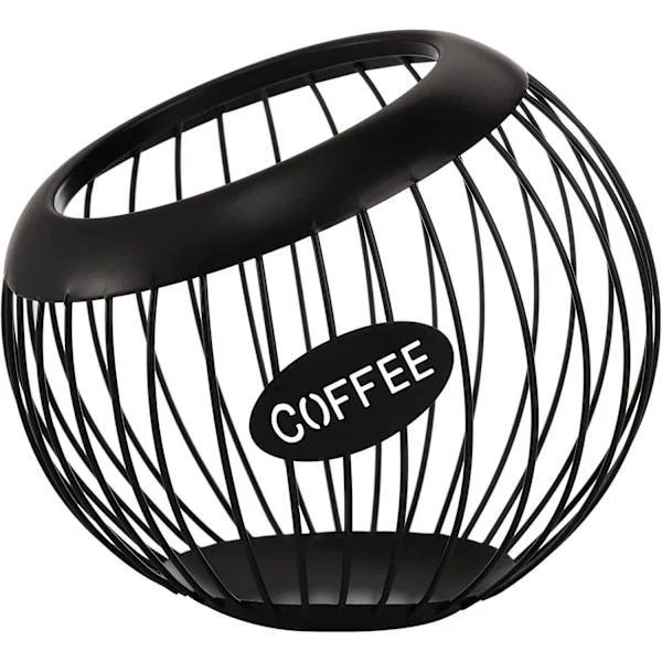 Coffee Pod Holder, Wrought Iron Fruit Bowls, Large Capacity Metal K-Cup Holder, Storage Bins and Countertop Storage.