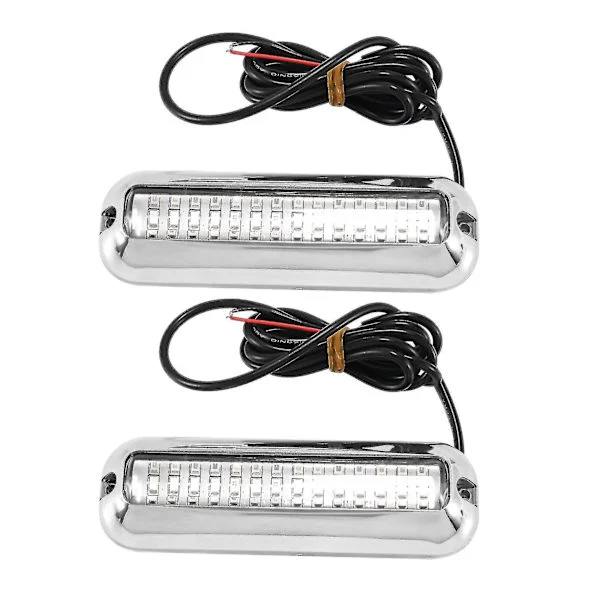 2 stk. 42led Båd Dræn Lys Båd Agterspejl Lys Blå Undervands Ponton Lys [DB]