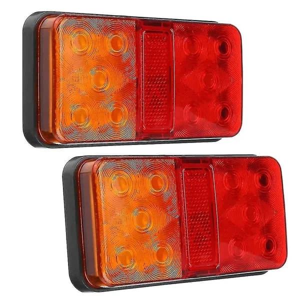 2 stk 12v 10LED Vanntett Tilhenger Truck Tilhenger Baklys Bil Blinklys Brems Bak Stopplys Båt
