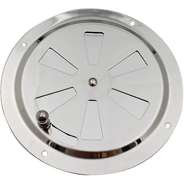 Rund Ventilasjonrist - Rustfritt Stål - Justerbar Ventil - 125mm Diameter