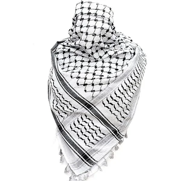 Palestina Skjerf, Keffiyeh, Arafat Hatta, Bredt Med Dusker, Shemagh Keffiyeh Arabisk Houndstooth 100%