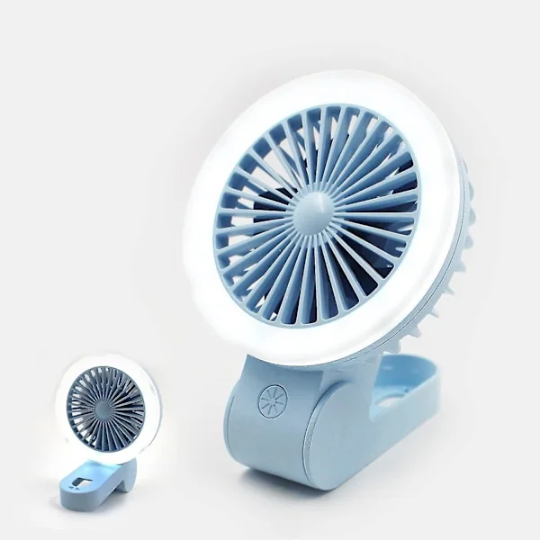 Mini Handheld Fan With Led Light, Adjustable Usb Rechargeable Small Portable Personal Fan Foldable Stroller Desk Table Fan For Kids Girls Wo