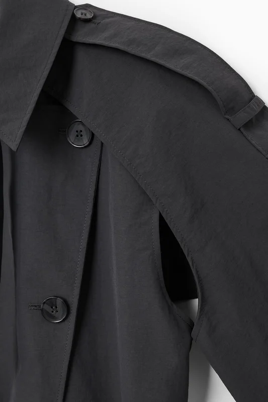 COS Femme Trench-Coat Convertible Nylon in Gris