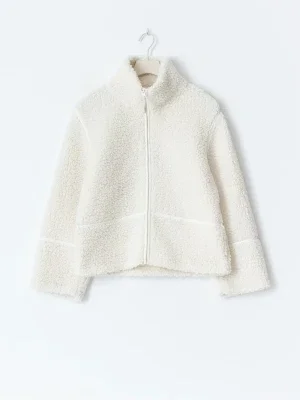 Vit Teddy jacka Gina tricot