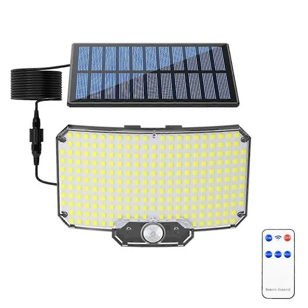 Solcelle Utelys 234LED Super Lys Bevegelsessensor Solcelle LED Hage Vegglampe IP55 Vanntett 3 Arbeidsmodus.