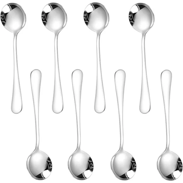 8 STK Teskjeer, Sett med 8 stk Teskjeer i Rustfritt Stål, Teskjeer i Rustfritt Stål Ideell for Lattekaffe, Espresso