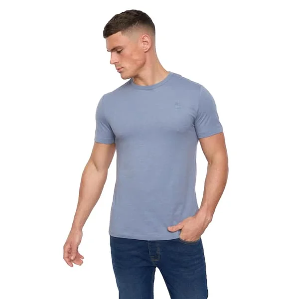 FCUK Herr Stack T-Shirt S Ljusblåmelerad