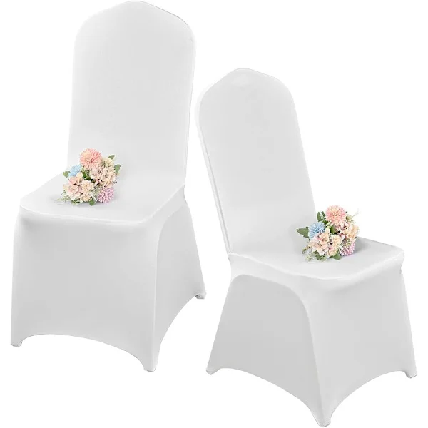 10-pack White Spandex Chair Covers White Spandex Chair Covers for Living Room - Universal Dining Chair Protectors for Wedding-XF9-