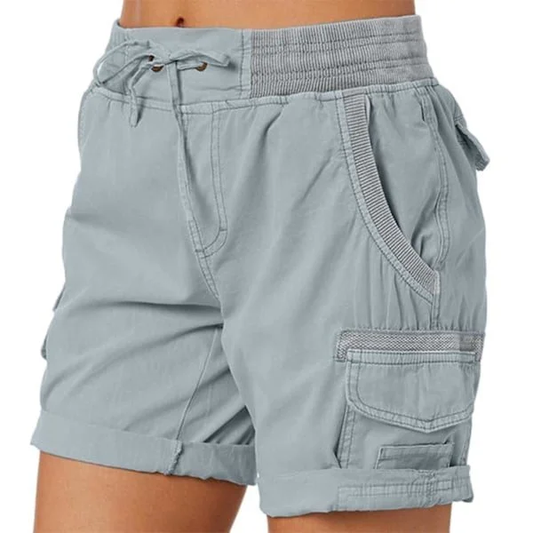 Cargo Shorts for Women, Summer, Loose Hiking Bermuda Shorts with Pockets, Casual Shorts to the Waist Grey Grey XL Grey XL