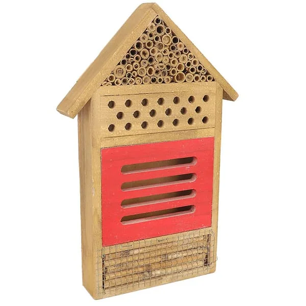 Insektshotell i trä för bin och insekter, trädgårdsdekoration, boplats
