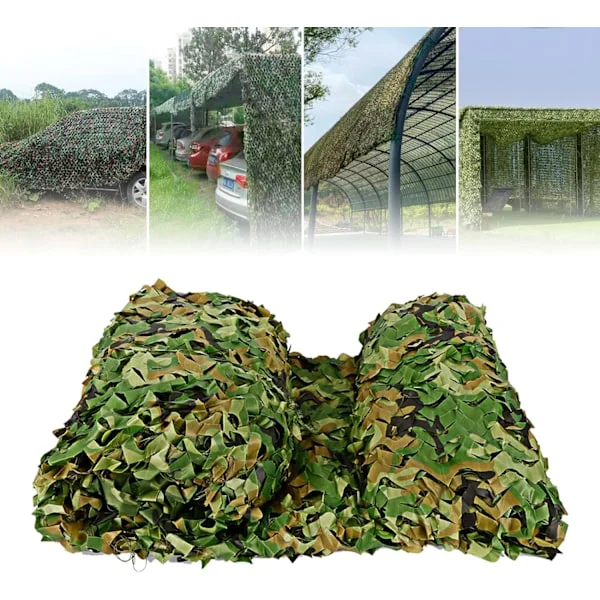 Kamouflagenät, 4 x 6 m Förstärkt kamouflagenät Kamouflage solskyddssegel, Woodland kamouflagenät