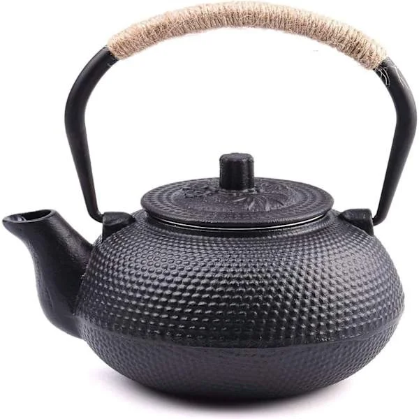 Japansk Tetsubin tekanne i støpejern med sil i rustfritt stål for komfyrtopp, belagt med emaljert interiør, 22 oz 650 ml