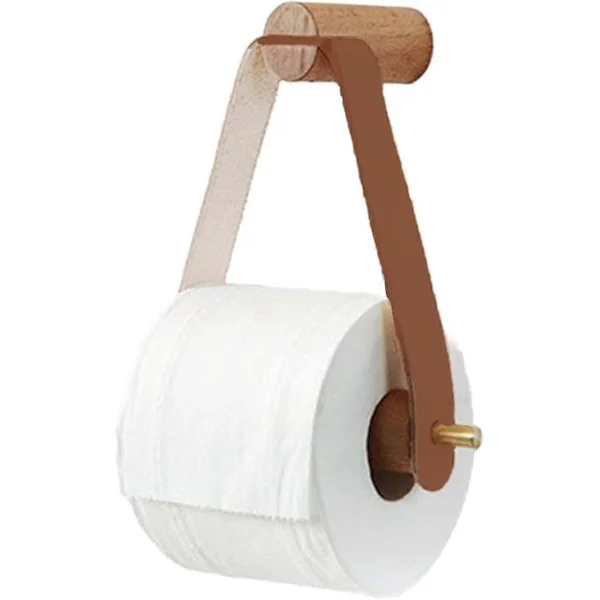 Toalettrullehållare - Toalettpappershållare - Badrumstillbehör - Toalettrullehållare - Pappershållare - 180*200mm - Trä - Hängande - Träfärg