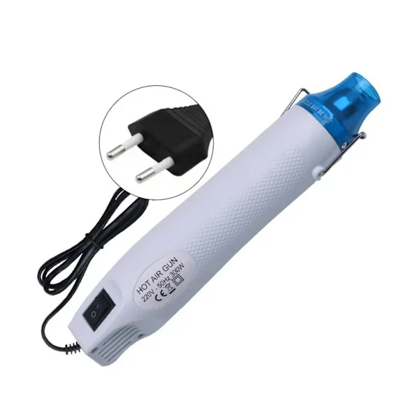 Mini elektrisk varmepistol 300W bærbar varmepistol temperatur DIY varmepistol til tørring af maling, gummistempel, opvarmning af ler (hvid)-FX-