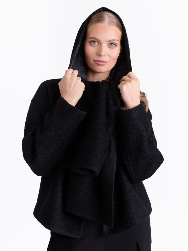 MATCH - Lourdes Jakke - Donna - Str. 38 - Dame - Jakker & Kåper - Svart - 40% Ull - resirkulert,60% Polyester - resirkulert
