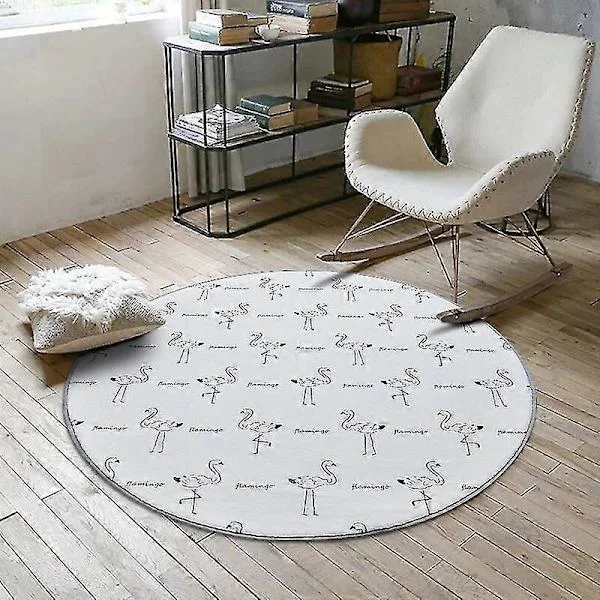 【YD】60x60cm Rund Baderomsmatte Sklisikker Myk Matte for Baderom Soverom Lekerom Stil C