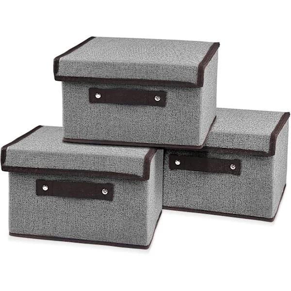 Storage box for gadgets, storage boxes 24 cm * 21 cm * 16 cm, for storing clothes, books, toys, socks (grey)