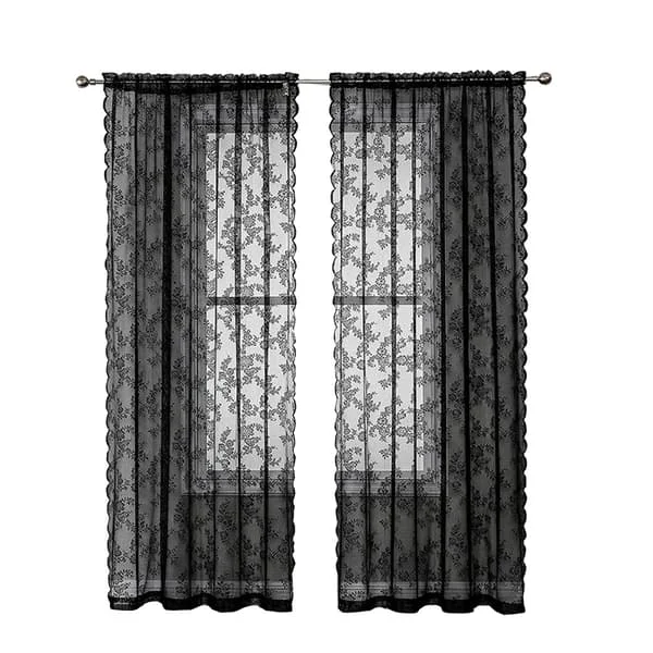Sorte blonde gardiner 2 stk. Sort 100 x 200 cm Sort
