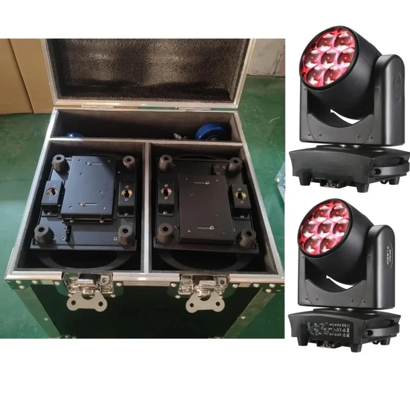 AliExpress - Flightcase + 2 Stück LED 7 x 40 W Mini Bee Eye Wash Zoomlicht DMX512 Moving Head Professionelles DJ-Bar-Party-Show-LED-Bühnenlicht