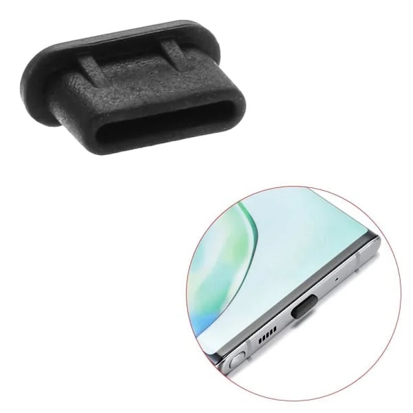 10-pack dammskydd för USB-C / Plugg för Samsung / Type-C Svart