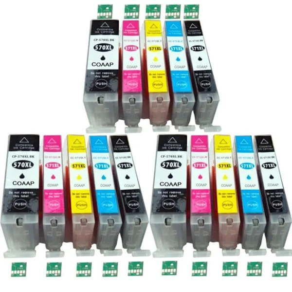 15 XL patroner til Canon 570 571 Pixma MG 5750 5751 5752 5753 6850 6851 6852 6853