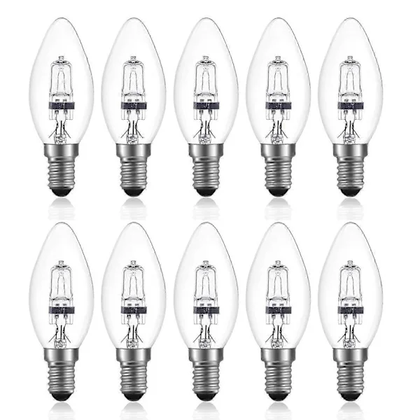 42W E14 C35 Dimbar halogenlampa AC 220-240V Varmvit 2700K e14 transparent halogenljus (10st)