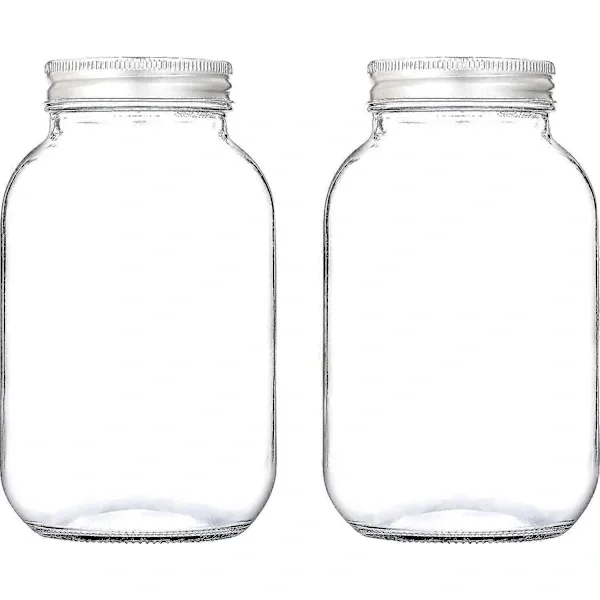 Mason Jar 32 Oz Regular Lids, 32 Oz Mason Jars With Lids, 32 Oz Mason Jars Regular Opening, Mason Jar 32 oz Set of 2