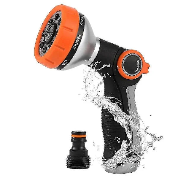 Hageslange Dyse Hageslange Munnstykke Slangespray Dyse Tommelkontroll Med 8 Justerbare Mønstre Slangespray