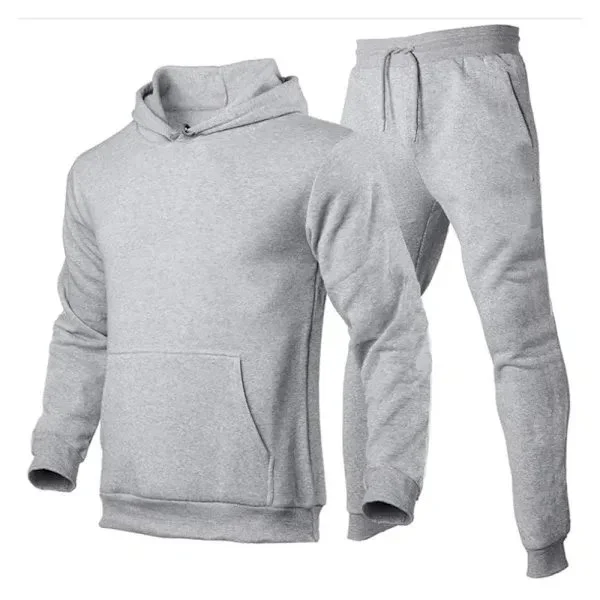 (SC)Miesten hupullinen vetoketjullinen verryttelypuku + lenkkeilyhousut urheilupuku rento lenkkeilijä urheiluvaatteet 2 osaa miesten fleece-