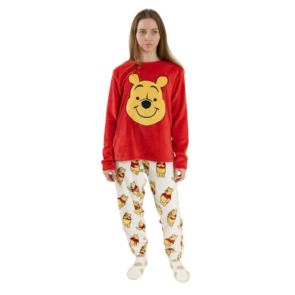 Nalle Puh Dam Långärmad Lång Pyjamas Set XS R