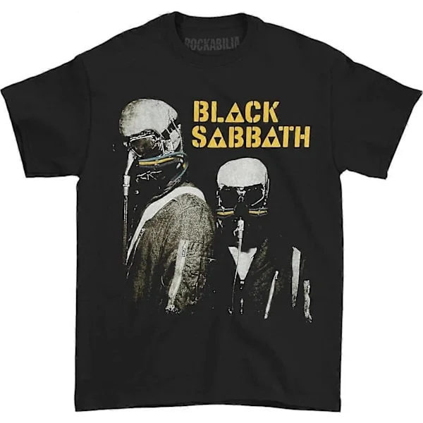 QD-Black Sabbath Never Say Die Gasmask T-shirt L