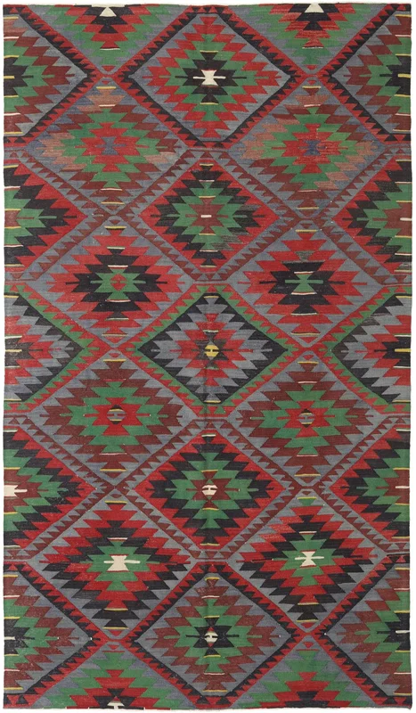 Tkany Ręcznie Kilim Vintage Dywan 178X306 Vintage Wełniany Czerwony/Zielony