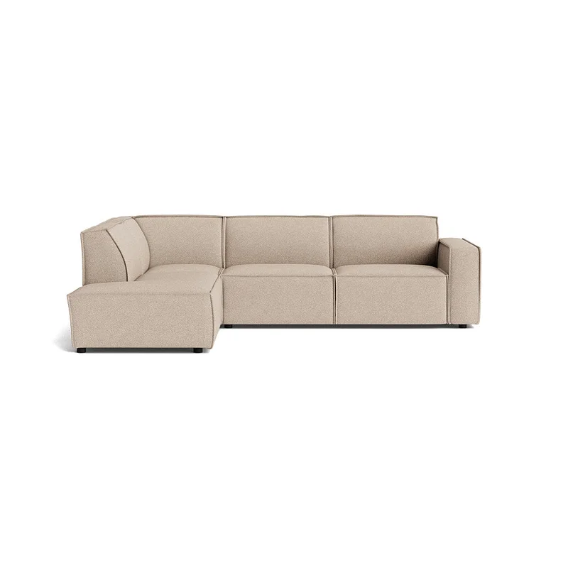 Lyon hjørnesofa, venstrevendt - Loop Beige - 289x218x80cm - Moderne, holdbar hjørnesofa i generøs størrelse - perfekt til afslapning og hygge.