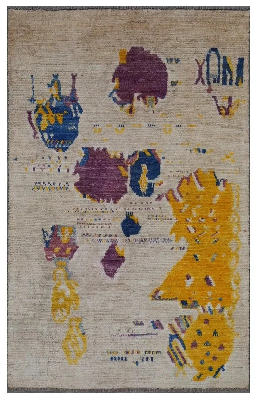 Berber Colourful Rug 104X171 Brown/Dark Grey Wool