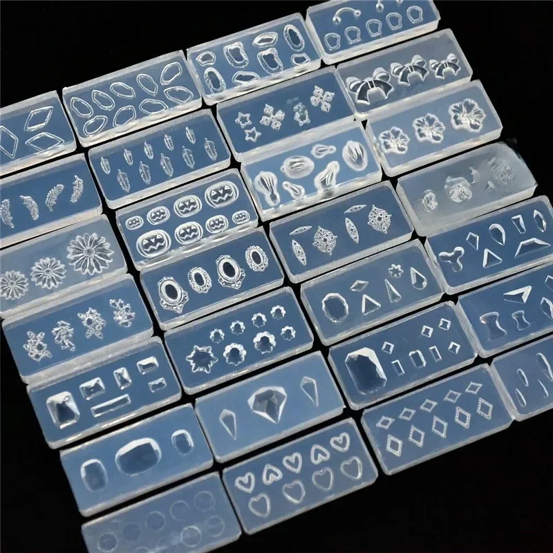 AliExpress - SNASAN Winzige Perlen Kürbis Herz Blatt Diamanten Nail Art Silikonform DIY Gussform Ohrringe UV Epoxidharz Silikonform