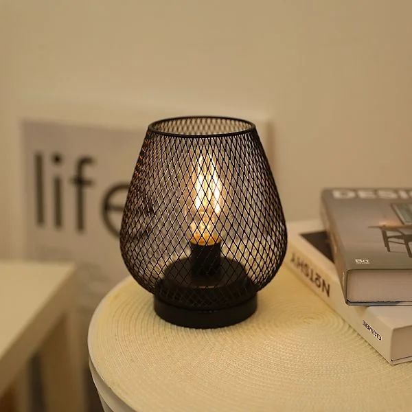 Designed Bedside Lamp Battery Operated Table Lamps Metal Cage Table Lamps