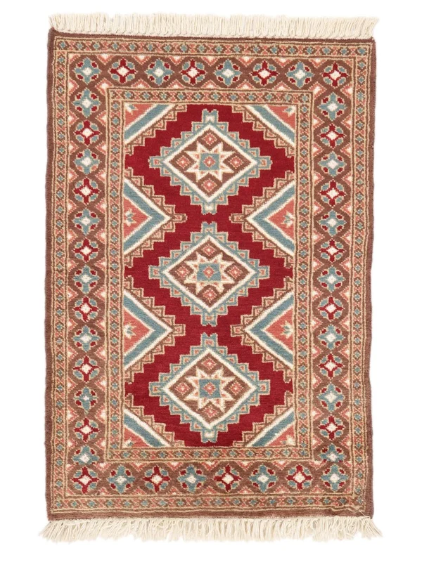 62X93 Tappeto Pakistan Bukara 2Ply Orientale Marrone/Rosso Scuro (Lana, ) Carpetvista