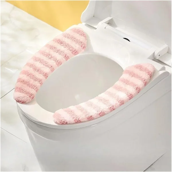(Rosa) WC-istuimen matto Pehmeä Pestävä WC-istuimen päällinen, Paksu WC-istuimen päällismatto
