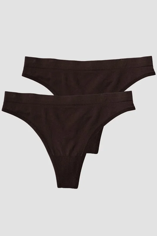 ICANIWILL - Everyday Seamless Thong 2-pack Moccha - String - Dam - Träningskläder från ICIW