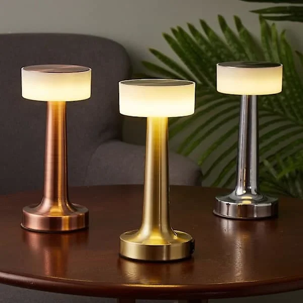 Metal LED Rechargeable Table Lamp Desk Lamp Night Light USB Wireless Touch Restaurant Bar Bedroom Decorative Mood Lighting Rose Gold