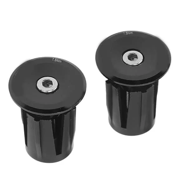 2 stk. Styreplugg Aluminium Plast Lettvekt Sykkel Bar End Plugg for Terrengsykler Landeveissykler Svart